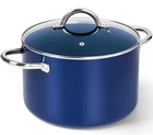 Michelangelo 10 Quart Stock With Lid, Non Toxic Cooking Pot, Ceramic Soup New. Price: $81.11.