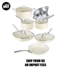 Gotham Steel Cream 12 Piece Pots And Pans Ultra Nonstick Ceramic Cookware Set Wi New. Price: $181.98.