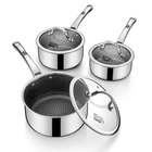 With Lid 1.5 2.5 3.5 Quart Hybrid Nonstick Stainless Steel Sauce Pans Pots New. Price: $154.99.