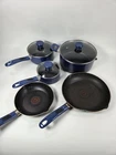 T-fal Heat Mastery Pots Pans Lids Blue Set Cookware Used. Price: $40.00.