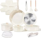 Chef Power Ceramic Cookware Set Toxic With Detachable Handles, Healthy Nonst New. Price: $80.44.