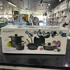 Berghoff Cookware Set 11-PIECES Cast Aluminum Nonstick Black W/ Glass Lid New. Price: $265.00.