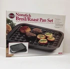 Norpro Broiler/ Roaster Pan Set For Oven - Nonstick Coated 16.5" X 12" New. Price: $28.49.