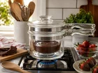 Vintage Pyrex Flameware Double Boiler Qt Glass Saucepan W/lid 6283 6281 Used. Price: $59.99.