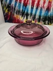 Pyrex Vision Corning Ware Bowl W/lid Ribbed Glass Casserole Dish Cranberry V31B. Used. Price: $17.95.