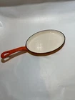 Rachael Ray Orange Enamel Cast Iron Oval Fajita Fry Pan Skillet Used. Price: $17.10.