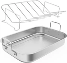 Sunvivi 15.6'' Roasting Pan With V-shaped Rack, Rectangular Lasagna New. Price: $47.91.