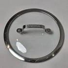 Cuisinart Pot Pan Lid 7.5-INCH Clear Silver Tempered Glass Stainless Steel Rim Used. Price: $12.99.