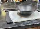 Vintage Commercial Aluminum Cookware 10 3/4" Wood Handle Wok Flat Bottom G165HC Used. Price: $79.99.