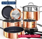Deluxe Duxano 14PC Healthy Pots And Pan With 9H Anti-scratch Coating, 2-LAYER New. Price: $324.98.