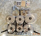 Nice 19 Piece Set Of Saladmaster XP7 316L Surgical Stainless Steel Cookware Used. Price: $1995.00.