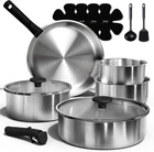 Carote Pots Pans Set, Stainless Steel Cookware Detachable Handle, 15PCS New. Price: $110.23.