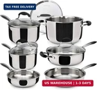 Avacraft 18/10 Stainless Steel Cookware Set, Premium Pots And Pans, Kitchen Esse New. Price: $321.47.