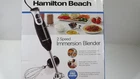 Hamilton Beach 2-SPEED 225W Hand Blender With Whisk Attachment 59762 New In Box. Price: $19.75.
