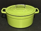 Martha Stewart 6 Quart Olive Green Enameled Heavy Cast Iron Dutch Oven With Lid Used. Price: $80.08.