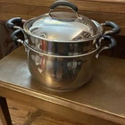 Vintage Meyer Bella Cuisine 3-PC Stainless Steel 6 Qt Stock Pot Steamer Set Lid Used. Price: $44.99.