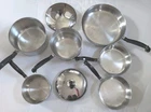 Vintage Farberware Aluminum Clad Stainless Steel 8 Piece Set - Pots & Pans Usa Used. Price: $79.99.