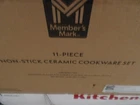 Member Mark 11-PIECE Modern Ceramic Cookware Set, Black New. Price: $179.99.