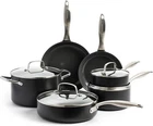 Greenpan Hard Anodized Ceramic Nonstick Cookware Pots And Pans Set, 10 Pcs-black New. Price: $324.76.