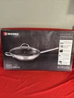 Bergner Gourmet Stainless Steel 12" Fry Pan Vented Glass Lid Non Stick Interior New. Price: $39.99.