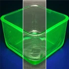 Anchor Hocking Uranium Glass Torn & Thistle Refrigerator Dish C1930S Usa 5X5X3" Used. Price: $30.00.