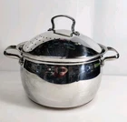 Belgique 6 Quart Strainer Pot Stainless Steel With Locking Straining Lid Copper Used. Price: $69.00.