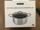 New Servappetit 4 Qt Hex Lined High Quality Dutch Oven With Glass Lid Box. Price: $19.00.