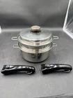 Saladmaster Versa Tec TP304-316 Quart Sauce Pan With Insert Steamer Vapo Lid Used. Price: $419.99.