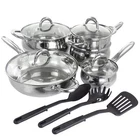 Gibson Home Ancona 12 Piece Stainless Steel Belly Shaped Cookware Set With New. Price: $45.48.