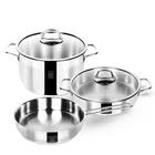 Serenk Modernist 5 Piece Stainless Steel Pots And Pan Set With Induction Base New. Price: $93.54.