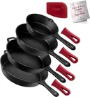 Cuisinel Cast Iron Skillets Set - 4 Piece Chef Pans 6" 8" 10" 12" Heat Black New. Price: $72.86.
