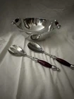 Biltmore Home Stainless Steel Salad Bowl & Serving Utensils Beautiful Handles Used. Price: $30.00.