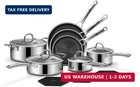 Snowclad Pots And Pans Set Non Stick, 14 Pcs Hybrid Stainless Steel Cookware New. Price: $337.48.