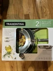 New Tramontina Tri-ply Clad Stainless Steel Fry Pan Set, 2 Piece. Price: $45.00.