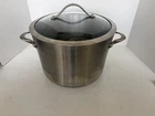 Calphalon 8QT Stock Pot #RLT-808 Stainless Steel With Glass Lid Oven Safe Used. Price: $39.99.
