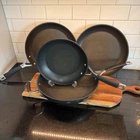 Of 4 Le Creuset Toughened Nonstick Tns 8 & 12-INCH (30CM) Frying Pans Used. Price: $99.97.