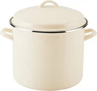 Rachael Ray 12-QUART Induction Enamel Stockpot With Lid, Almond New. Price: $44.99.