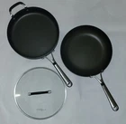 Set Of 2! Calphalon 10" & 8" Saute'/frying Pan #1390 #1388 W/ Lid Fits Both Used. Price: $49.95.
