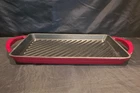 Hells Kitchen Cast Iron Hk Dual Handle 16" Red Enameled Grill Pan Used. Price: $19.99.