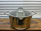 Princess House 9QT Pot With Straining Lid Tri- Play Stainless Steel W1217 Used. Price: $135.00.