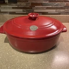Emile Henry Flame 6.3 Quart Oval Stewpot Dutch Oven, Burgundy Read Description Used. Price: $119.99.