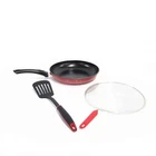 Smart Home 10 Inch Non-stick Fry Pan Red With Spatula And Splatter Shield New. Price: $19.99.