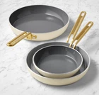 Greenpan Stanley Tucci Ceramic Nonstick Fry Pans, Set Of 3 New. Price: $365.75.