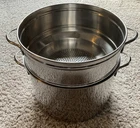 Triplinox 18/10 Stainless Steel Qt Stock Pot W/strainer Made France Used. Price: $39.16.