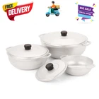 Imusa Caldero 3 Piece Cast Aluminum Cooking Pot Set With Lids 1.5 2.5 5.2QT New. Price: $42.98.