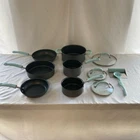 Rachael Ray 11-PC Hard-anodized Cookware Set, Light Blue Handles New. Price: $159.99.