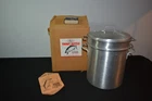 Vintage Leyse Trout Kettle Pot W/strainer Insert Lid Aluminum 12 Quart W/box Used. Price: $36.00.
