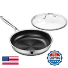 Non Stick Frying Pan With Lid, 10 Inch Hybrid Tri-ply Stainless Steel New. Price: $79.46.