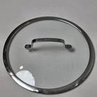 Cuisinart Pot Lid 9IN Clear Glass Stainless Steel Rim Riveted Handle Used. Price: $12.99.