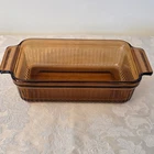 Anchor Hocking Amber Glass Loaf Pan 1409 Ribbed Qt Oven Proof Usa 5X8 Vintage Used. Price: $16.97.
